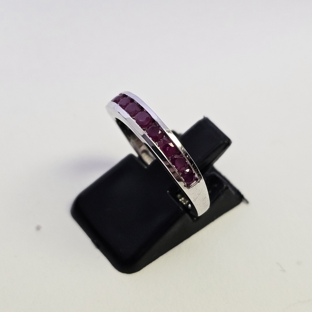 AA Burmese Rubies Ring in Platinum/Sterling Silver (Sz 7) 0.85 ctw - Picture 9 of 11